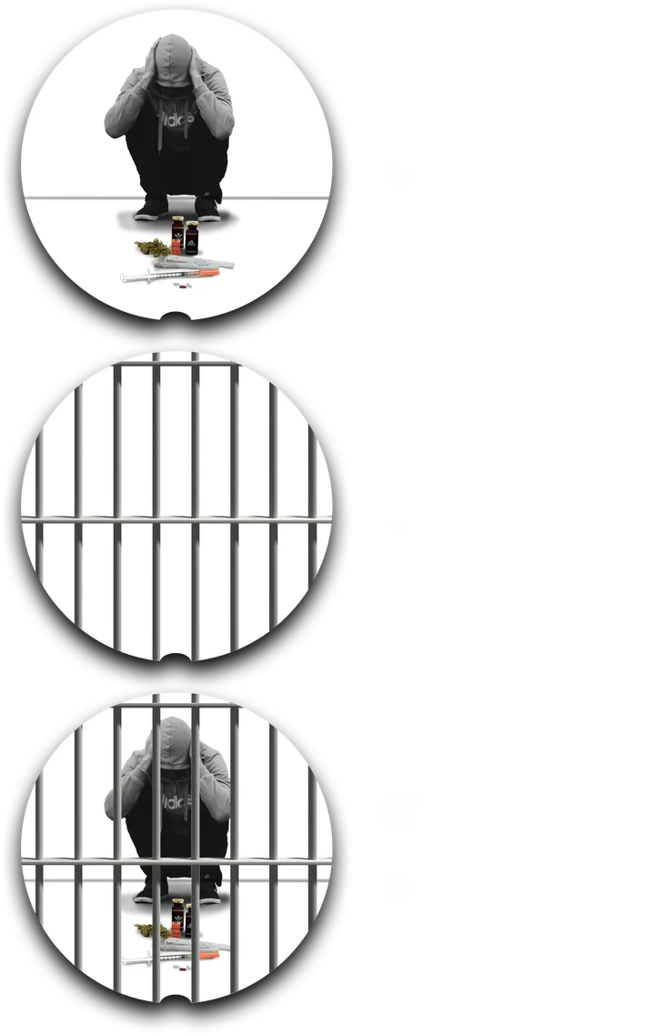 快速轉動圖片，形成「毒犯在監獄」的視覺暫留效果